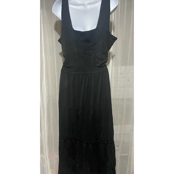 NWOT Jason Wu Sleeveless Knit Ruffle Shirred Tiered Smocked Midi Dress Size XL - Picture 3 of 11